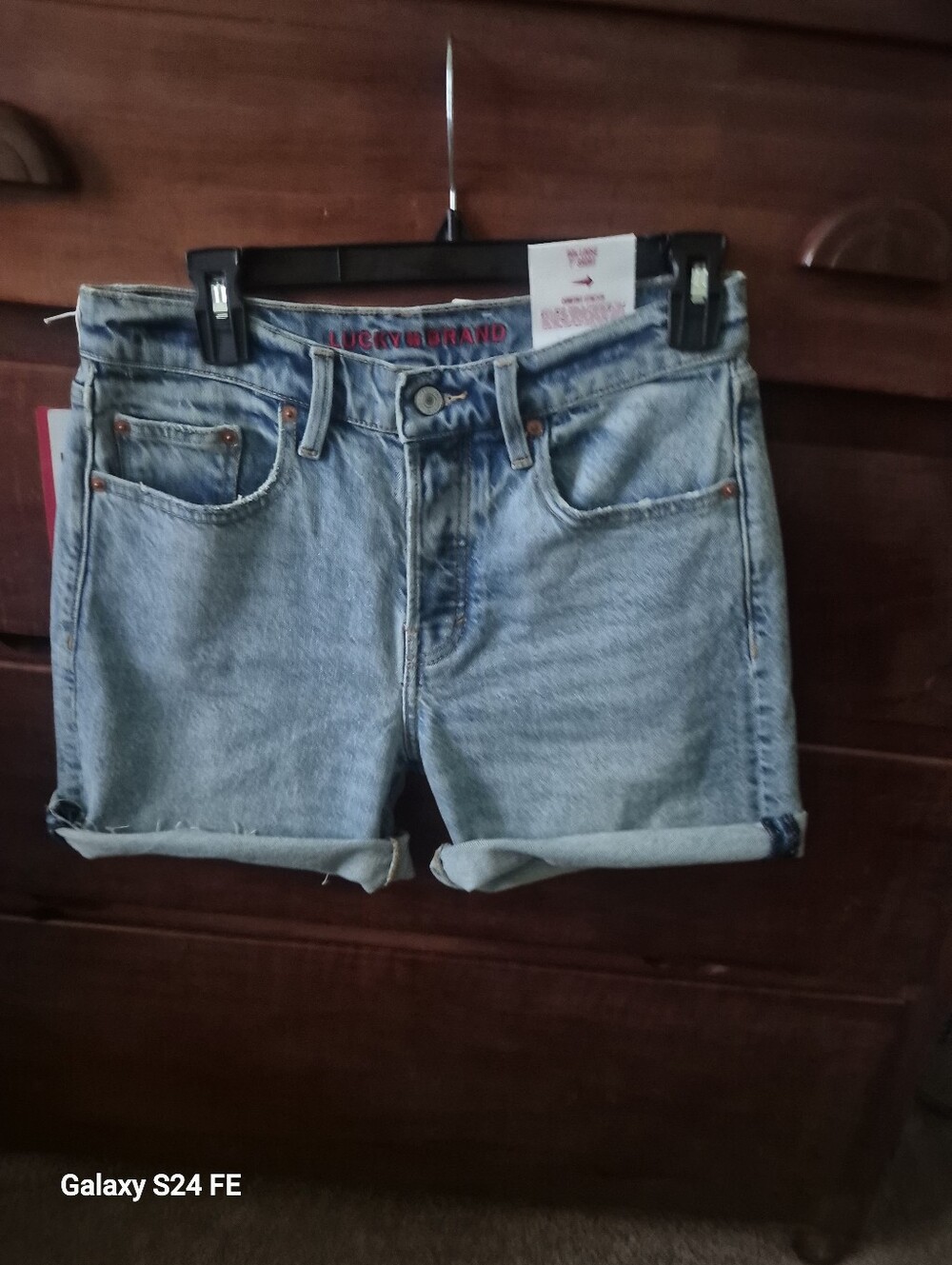 Lucky Brand Light Blue Rolled-Hem Denim Shorts